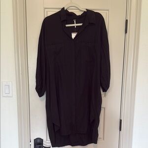 YFB Black Button-Up Shirt Dress